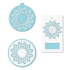 Geometric floral tag set