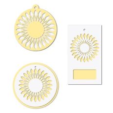 Geometric floral tag set