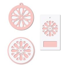 Geometric floral tag set
