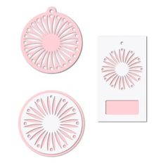 Geometric floral tag set