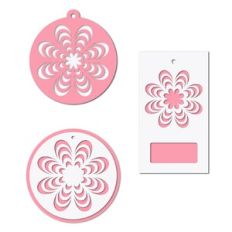 Geometric flower tag set