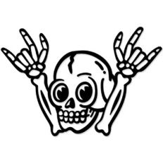 Rock and Roll Halloween Skull