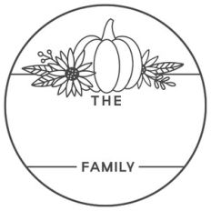 Pumpkin Sunlower Family Door Hanger Round Frame