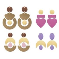 Crescent moon Earring Template, Heart Faux Leather Earrings