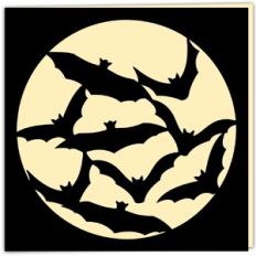 Bats and Moon Halloween Card