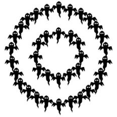 Ghost Spooky Wreath Circle Frames