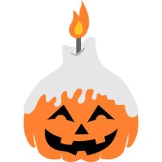 halloween pumpkin with candle