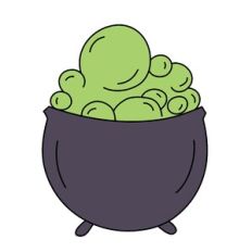 Halloween Cauldron Filled