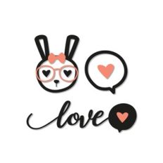 Love heart with bunny