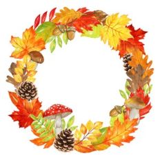 Watercolor Fall Leaves Wreath