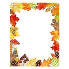 Watercolor Fall Leaves Rectangle Frame