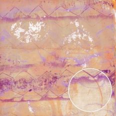 Halloween Grunge Painted Monoprint Ghosted Zig Zag