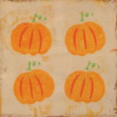 Halloween Grunge Painted Monoprint Pumpkins