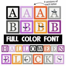 Halloween Blocks Color Font