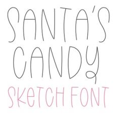 Santa's Candy Christmas Sketch Font