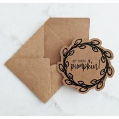 mini wreath hey there pumpkin card and envelope