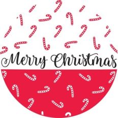 Candy Cane Merry Christmas - Christmas Round Design