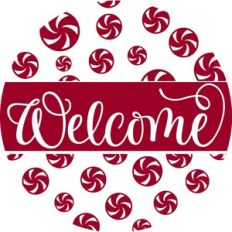 Welcome - Peppermint Round Sign Design