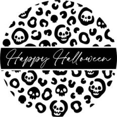 Happy Halloween - Skull Pattern Design For Round Sign