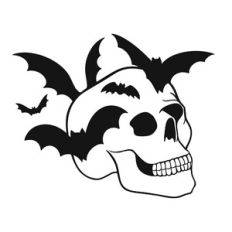 Skull with bats