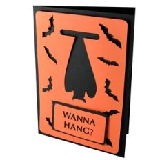Wanna Hang? Batty Stencil Card