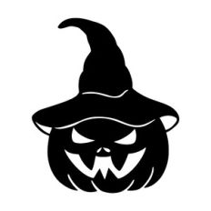 Pumpkin in witches cap