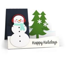 Side Step Card Christmas Snowman