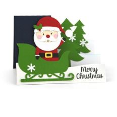 Side Step Card Christmas Santa Sleigh