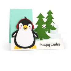 Side Step Card Christmas Penguin