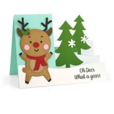 Side Step Card Christmas Deer