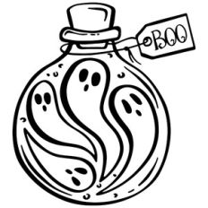 halloween bottle with ghosts