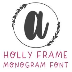 BFC Holly Frame Christmas Monogram Font