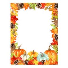 Watercolor Pumpkins and Leaves Frame