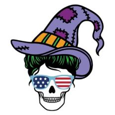 Halloween witch skull