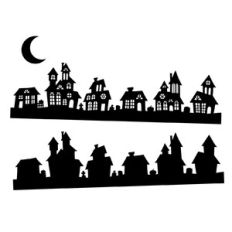 Halloween village houses