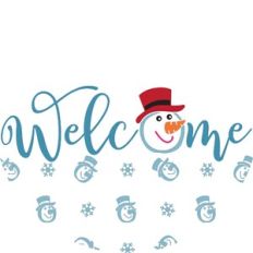 Welcome With Snowman Pattern
