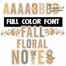 Fall Floral Notes Color Font
