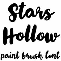 stars hollow paint brush font
