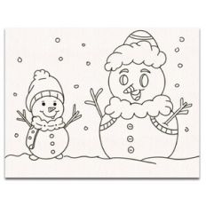 Cute Snowmen Coloring Page For Kids