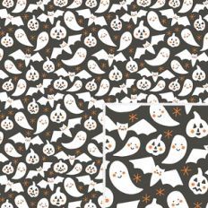 Black Bats and Ghosts Pattern