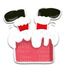 Santa down the chimney print and cut