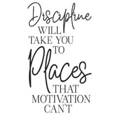 Discipline Will Take You To Places Motivation Can't