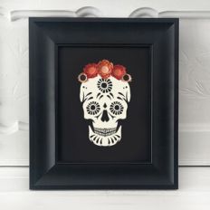 Skull Marigold Vintage Art