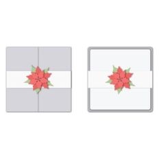 poinsettia belly band card