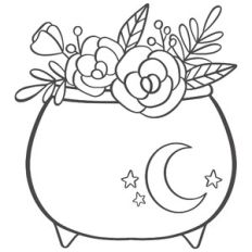 Floral Halloween Cauldron
