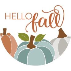 Hello Fall With Pumpkins For Round Sign