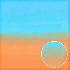 Blue and Orange Painted Gradient Monoprint Background Pattern