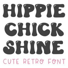 BFC Hippie Chick Shine Retro Font