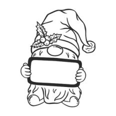 Christmas gnome with a sign
