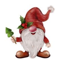 Watercolor Christmas gnome
